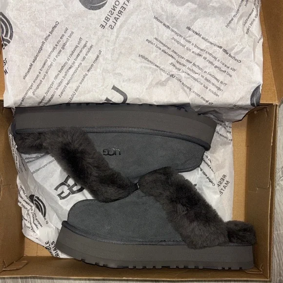 UGG Disquette Charcoal Slipper - Picture 2 of 4